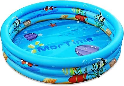 MorTime Inflatable Swimming Pool, 47" W x 10" H Round Kiddie Pool for Outdoor Yard Family Summer ... | Amazon (US)