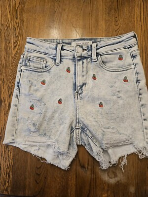🌹 Judy Blue Cherry Embroidery Acid Wash High Rise Cutoff Shorts | eBay | eBay US