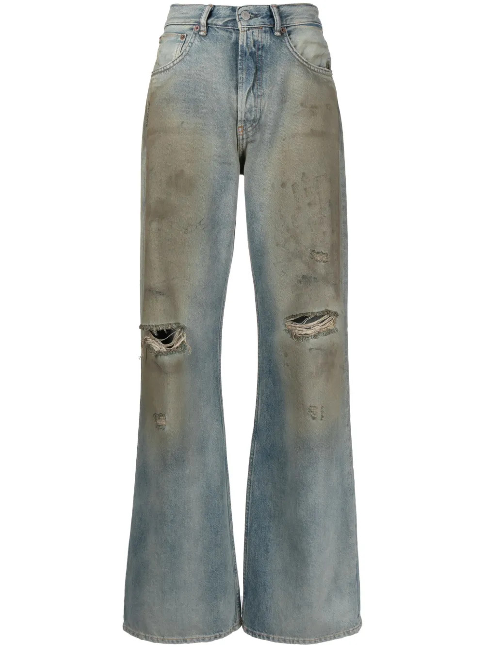 ripped-detailing wide-leg jeans | Farfetch Global