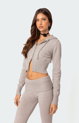 Edikted Desiree Knitted Hooded Cardigan | PacSun