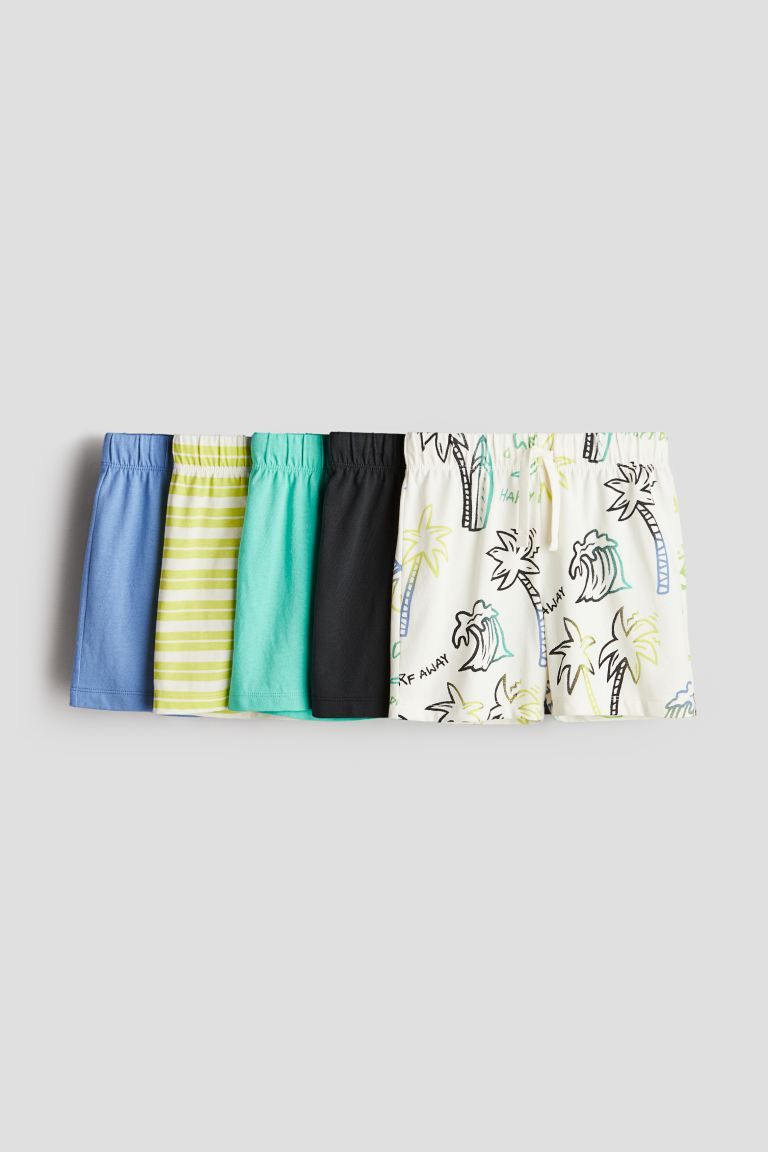 5-pack Pull-on Shorts - Regular waist - Knee-length - White/palm trees - Kids | H&M US | H&M (US + CA)
