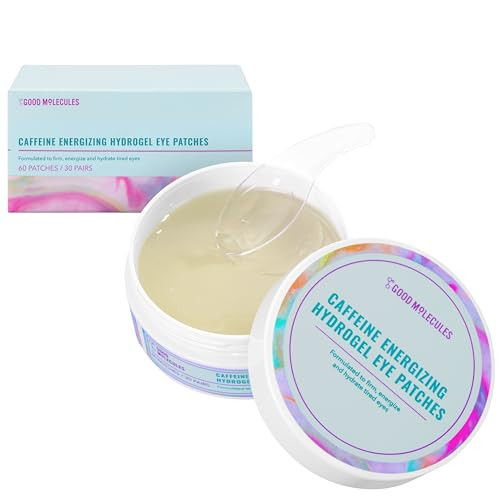 Good Molecules Caffeine Energizing Hydrogel Eye Patches - Eye Mask with Hyaluronic Acid Hydrate and Reduce Puffiness - Pack of 30, Skincare for Face | Amazon (US)