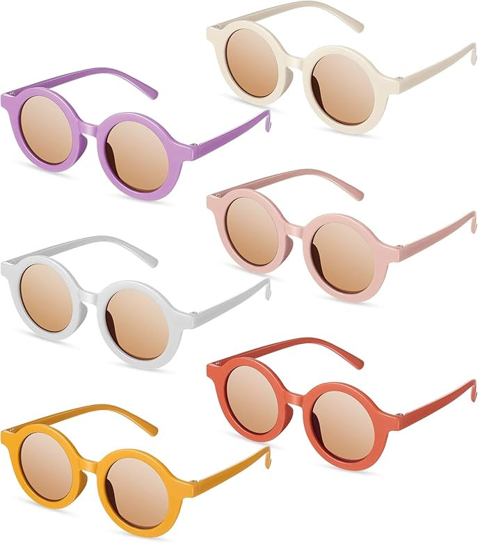Frienda 6 Pairs Kids Round Cute Circle Sunglasses for Baby Toddler Infant Polarized Frame Sunglas... | Amazon (US)