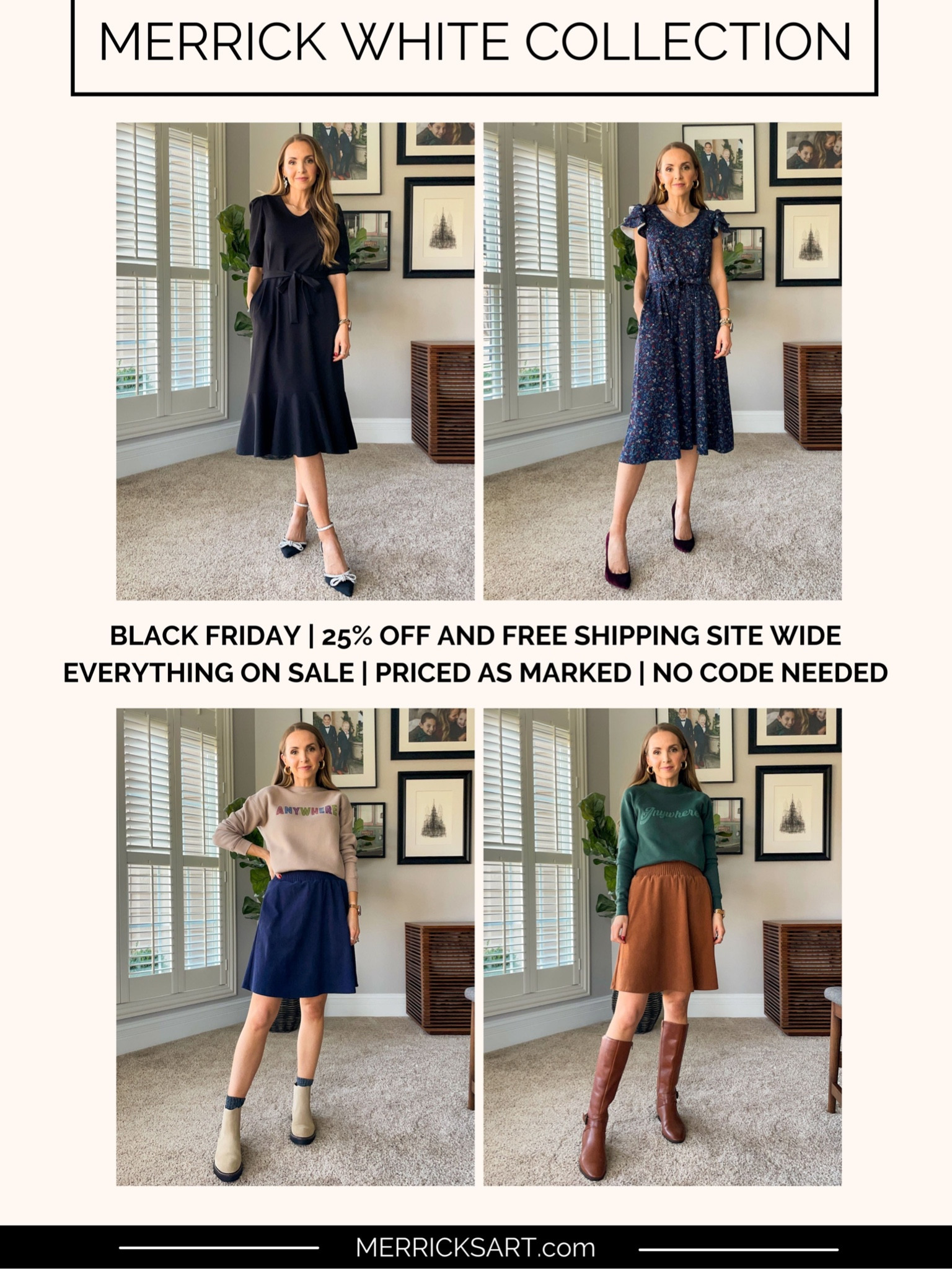 Merrick White Collection Black Friday SALE! 25% off everything site wide and free shipping. Great dressy and casual pieces for the holidays and for gifts.

#LTKCyberWeek #LTKHoliday #LTKSeasonal