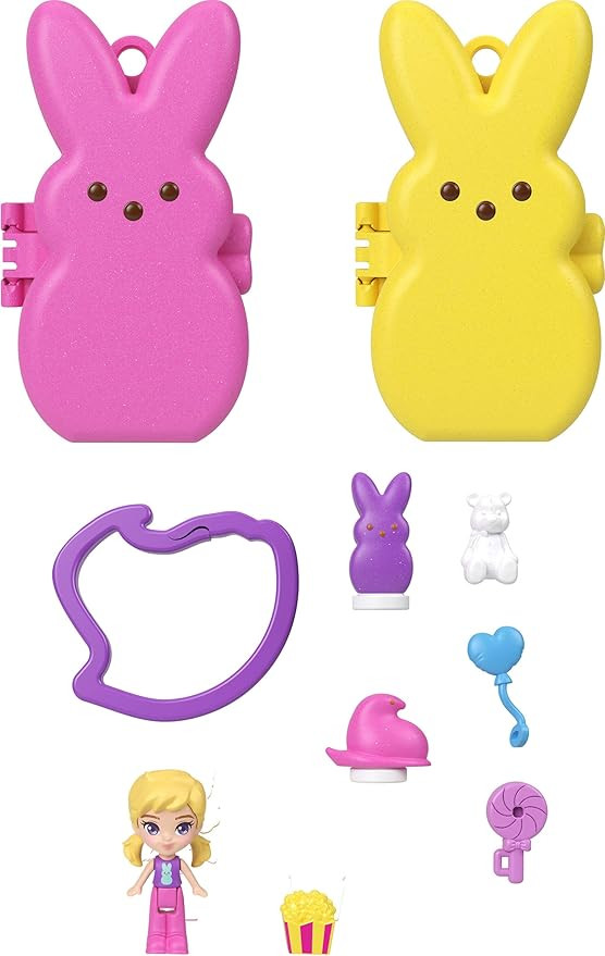 Polly Pocket x Peeps, Micro Doll & 2 Playsets with 7 Themed Accessories, Keychain Clip, Travel To... | Amazon (US)