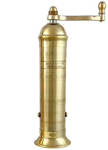 Ancient Mills European Brass 8" Pepper Mill Handcrafted Manuel Brass Pepper Spice Mill Adjustable Coarseness & Refillable Pepper Grinder, Handcrafted Greek Spice Grinder | Amazon (US)