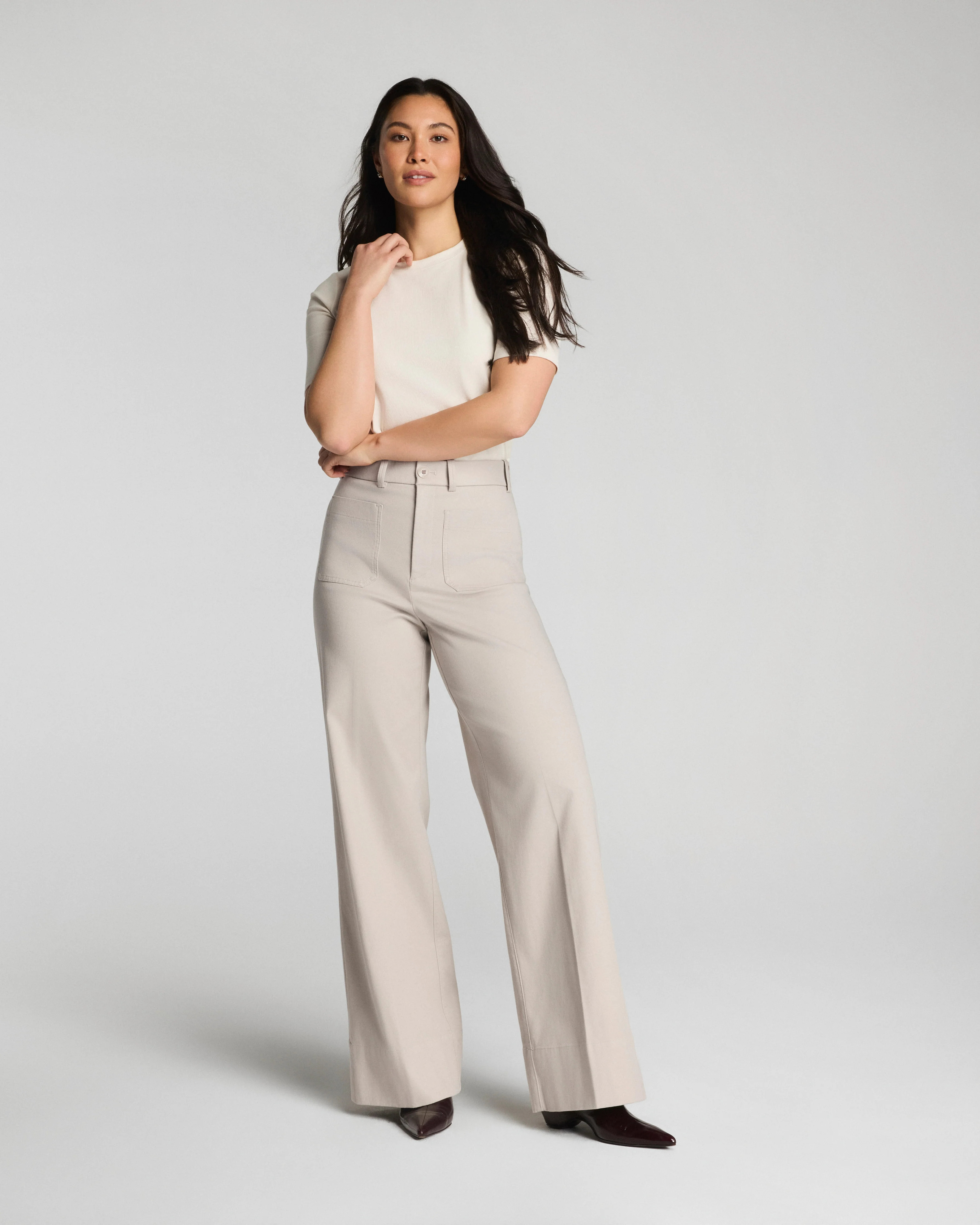 SPANXsupersmooth™ Stretch TwillWide Leg Pant with Patch Pockets | Spanx