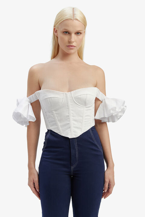 Sigma Corset Top in Orchid White | Bardot (US)