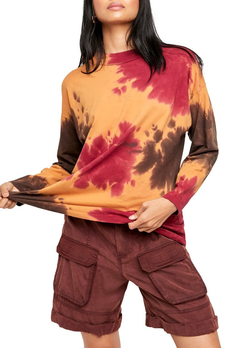 Be Free Tie Dye Oversize Long Sleeve T-Shirt | Nordstrom