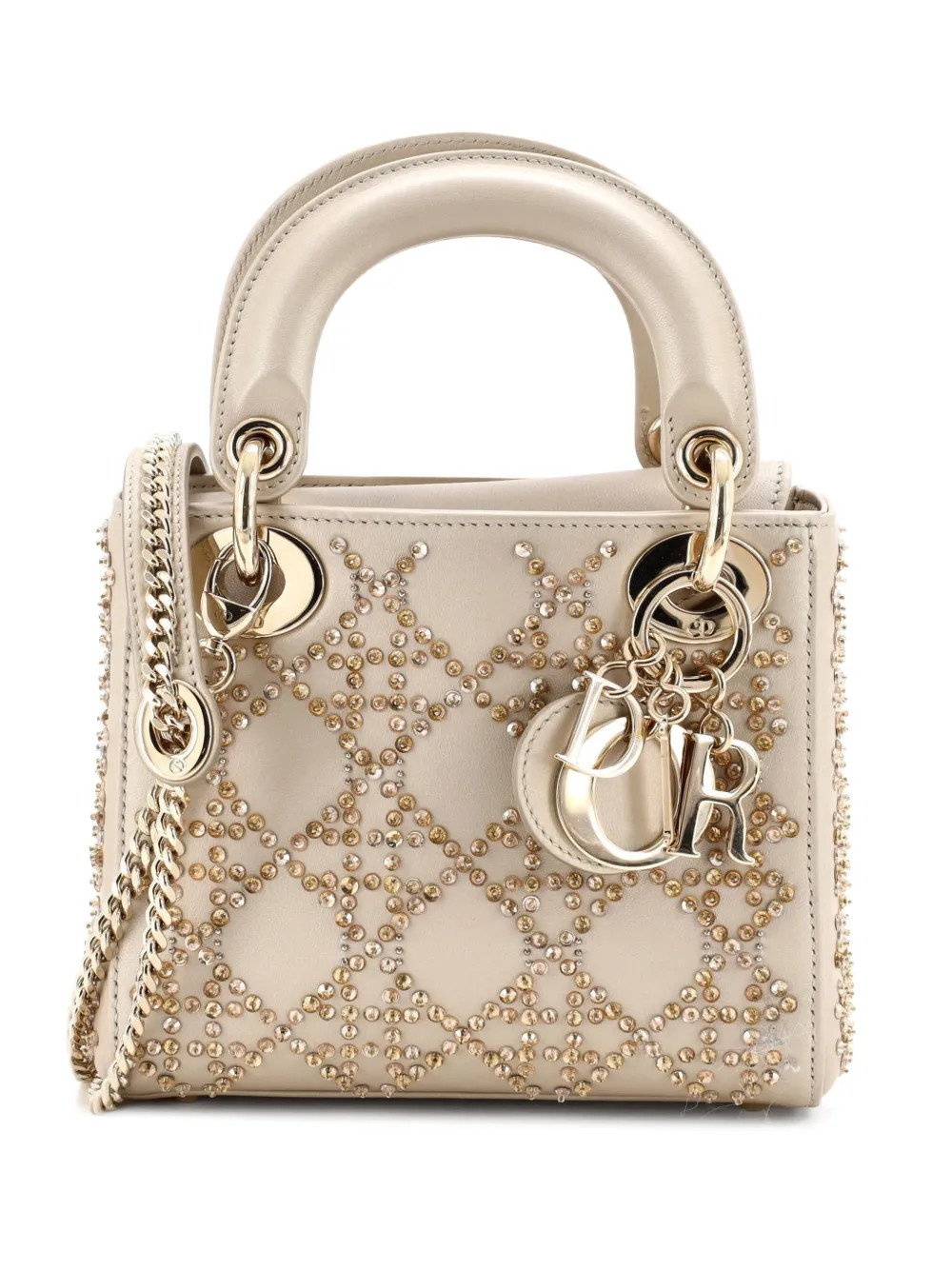 Lady Dior Chain Bag Crystal Embellished Cannage Quilt Leather Mini satchel | Farfetch Global