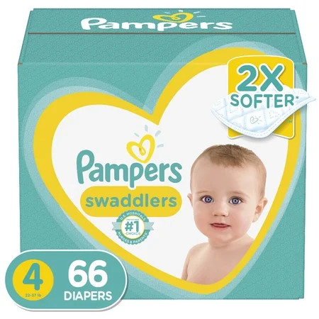 Pampers Swaddlers Soft and Absorbent Diapers, Size 4, 66 Ct | Walmart (US)