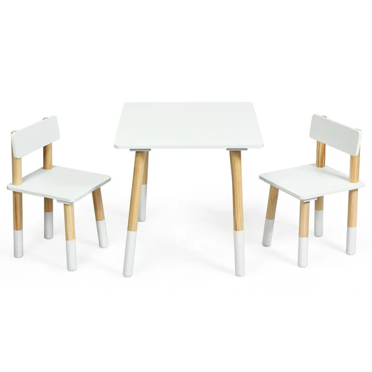 Costway Kids Wooden Table & 2 Chairs Set Children Activity Table Set | Walmart (US)