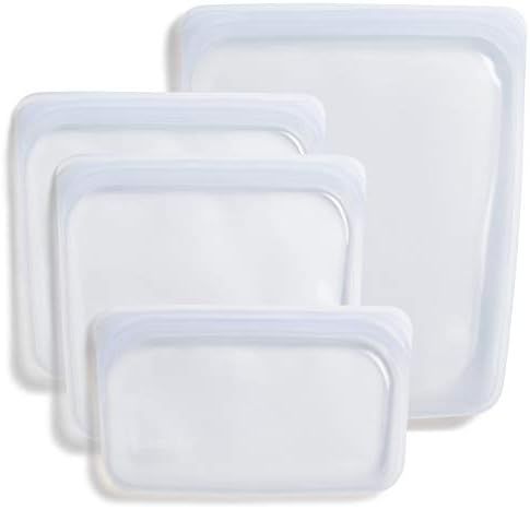 Stasher Platinum Silicone Food Grade Reusable Storage Bag, Clear (Bundle 4-Pack Small) | Reduce Sing | Amazon (US)