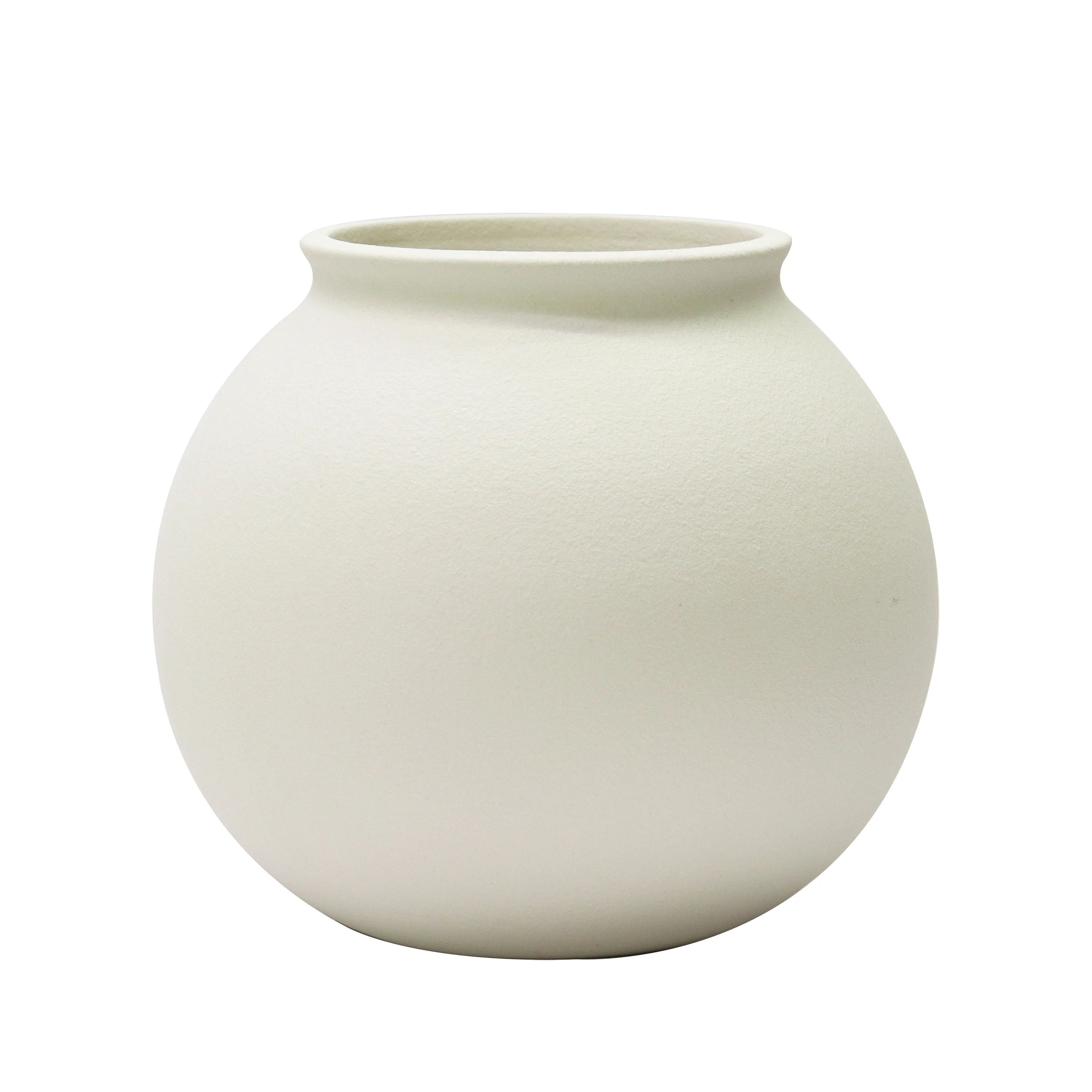 Better Homes & Gardens 5.9" Natural Beige Ceramic Round Vase | Walmart (US)