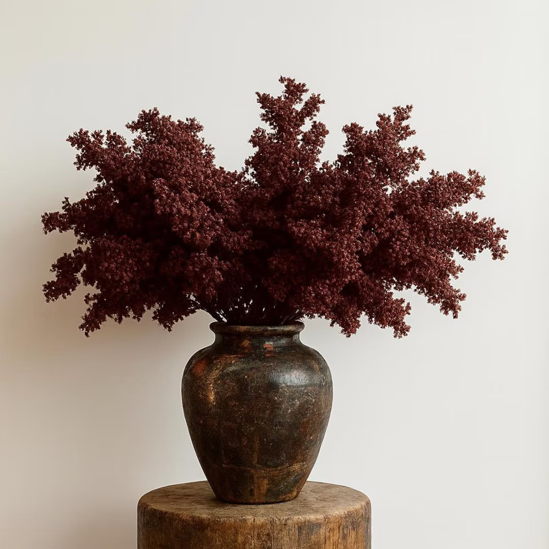 32'' Artificial Berry or Plum Stem,tall Faux Burgundy Branches,rustic Wabi Sabi Decor,farmhouse V... | Etsy (US)