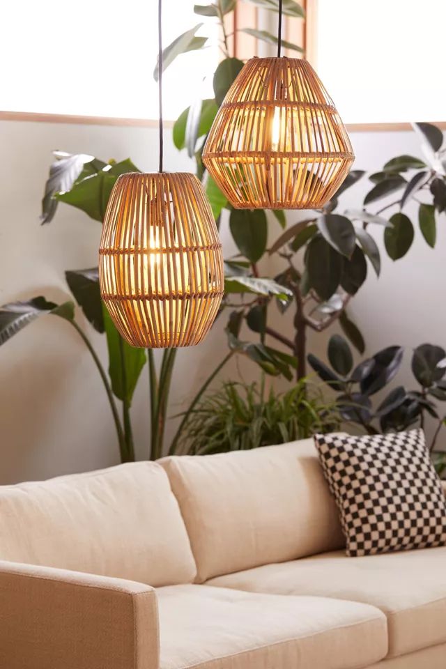 Bamboo Woven Pendant Light Shade | Urban Outfitters (US and RoW)