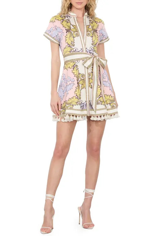 Alice + Olivia Lucy Belted Poplin Midi Shirtdress in Day Dreamer at Nordstrom, Size 4 | Nordstrom