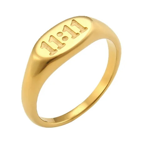 Rinsvye Angel Number Signet Funky Rings Ring Angel Number Ring Rings For Teen Boys Water Proof Ring Number Men Rings Ring Spirituual Gift Tarnish Ring Gift For Her Rings Fo | Walmart (US)