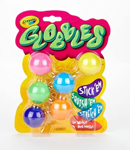 Crayola Globbles Fidget Toy, Sticky Fidget Balls, Squish Gift for Kids, Assorted Colors, 6 Count | Amazon (US)