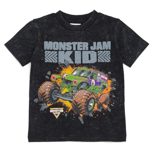 Monster Jam Grave Digger Little Boys Vintage Wash Matching Family T-Shirt Black Kids 7-8 | Amazon (US)