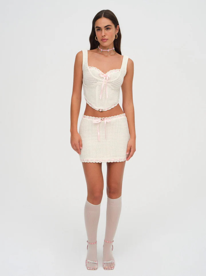 Kelsey Crochet Mini Skirt | For Love & Lemons