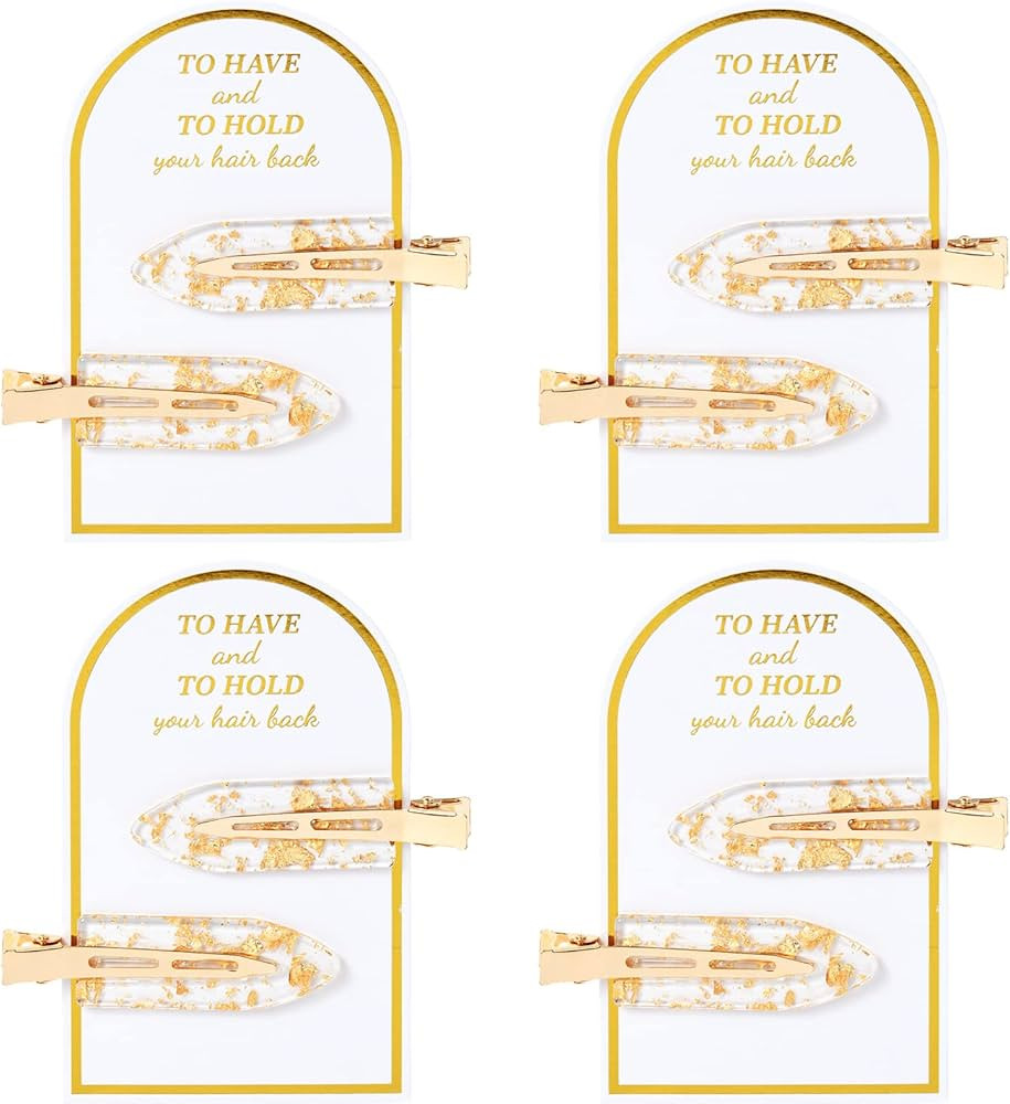 8PCS No Bend Hair Clips Bridesmaid No Crease Hair Clips Gold Glitter Makeup Creaseless Hair Clips... | Amazon (US)