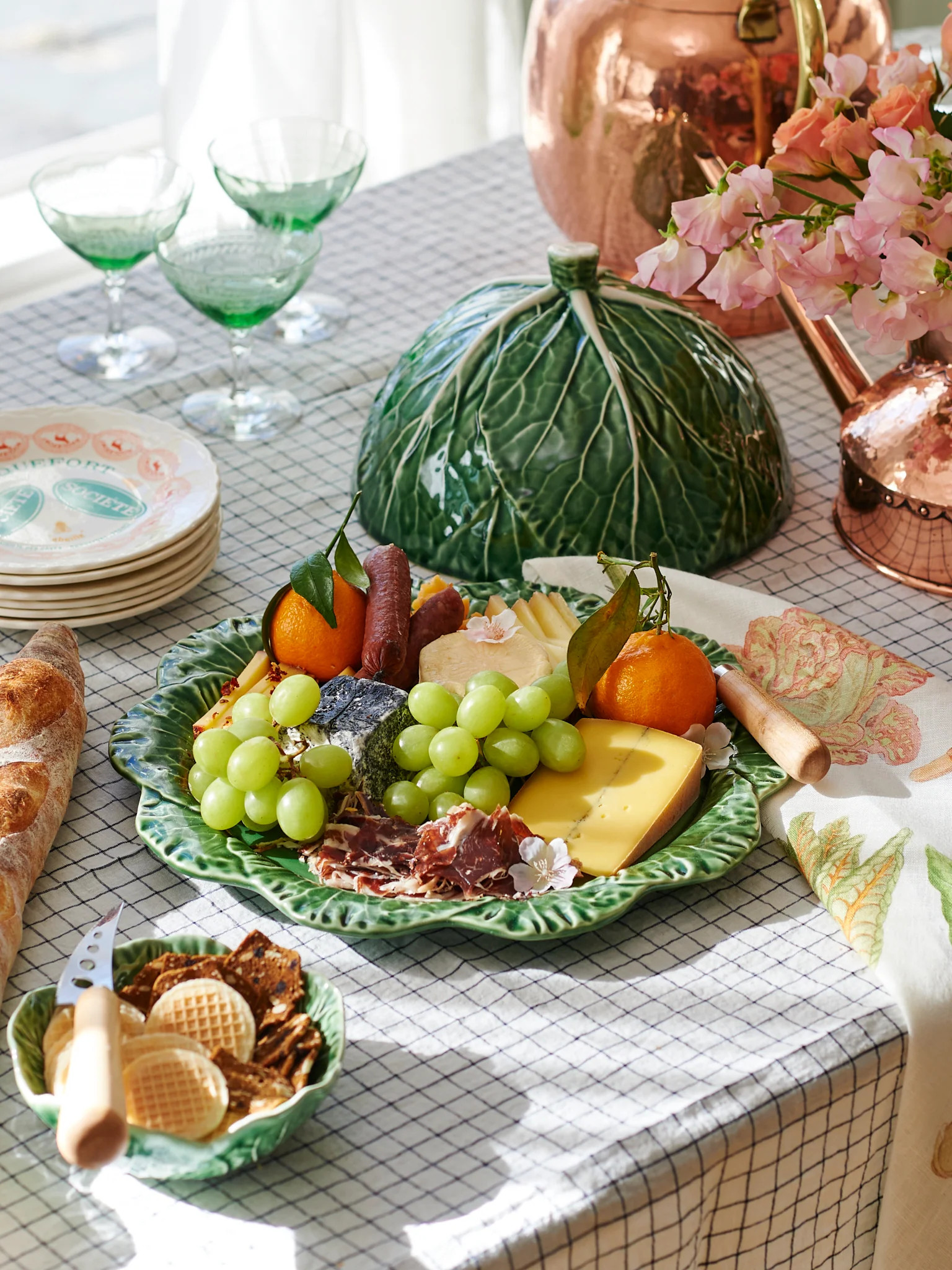 Bordallo Pinheiro Cabbage Domed Cheese Tray | Weston Table