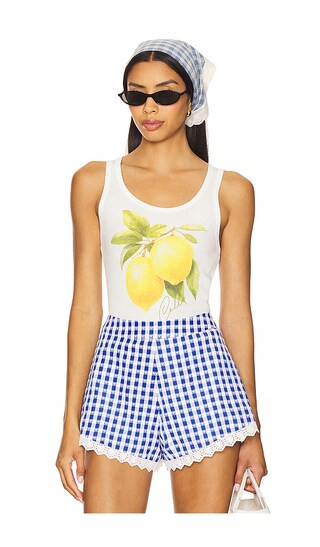 Fresh Lemoncello Rib Tank Top in White | Revolve Clothing (Global)