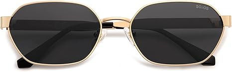 SOJOS Trendy Polarized Hexagon Sunglasses for Women Men, UV400 Retro Rectangle Shades SJ1238 | Amazon (US)