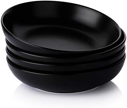 Teocera Pasta Bowls, Large Salad Bowls, Porcelain Bowl Set, Wide and Shallow, Microwave and Dishw... | Amazon (US)