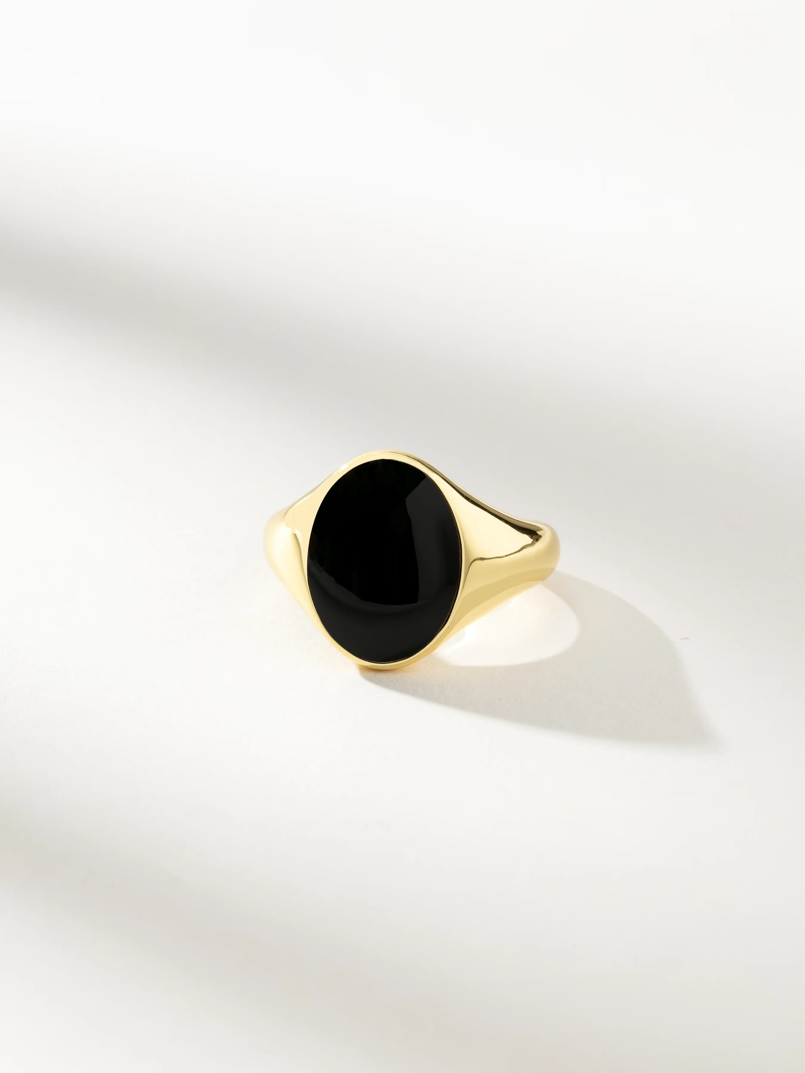Black Onyx Oval Statement Ring in Gold | Uncommon James | Uncommon James