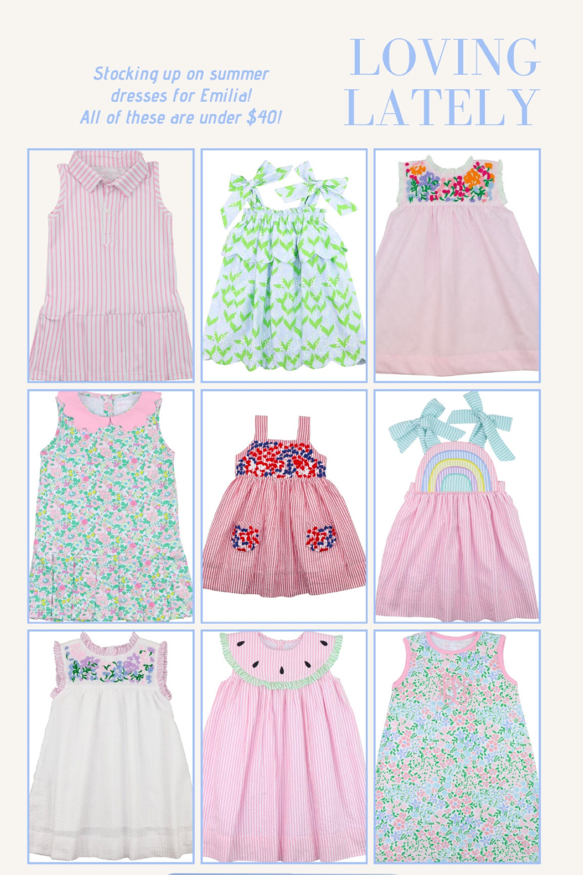 Girls spring and summer dresses 

#LTKkids #LTKfindsunder50 #LTKbaby