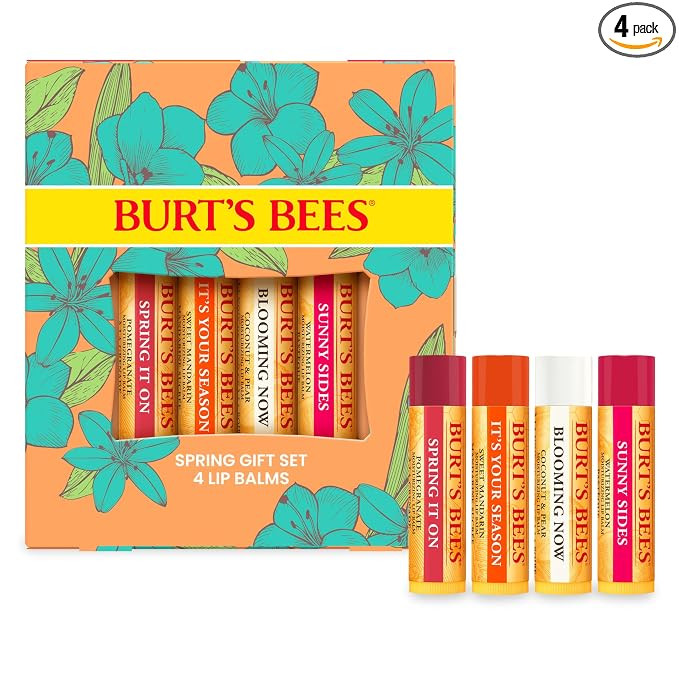 Burt's Bees Gifts Ideas - Just Picked Lip Balm Set, Pomegranate, Watermelon, Sweet Mandarin, Coco... | Amazon (US)
