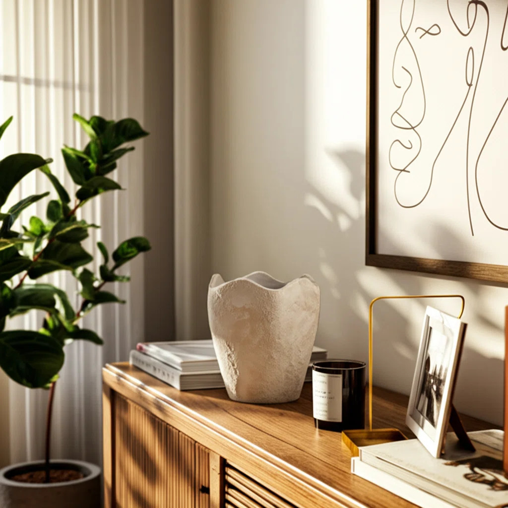 Melanie Abstract Textured Terracotta Vase, Ivory | Wayfair North America