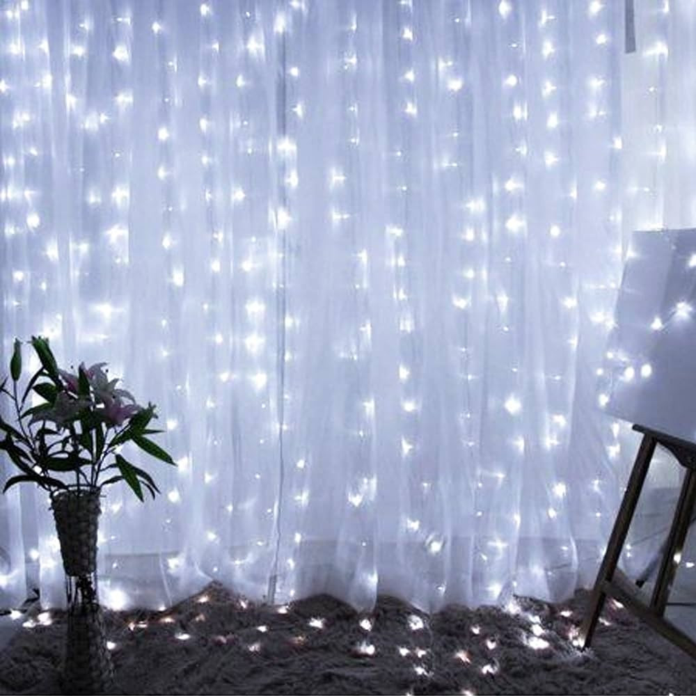 Dazzle Bright Curtain String Lights, 300 LED 9.8ft x 9.8ft 8 Lighting Modes Fairy Lights USB Powe... | Amazon (US)