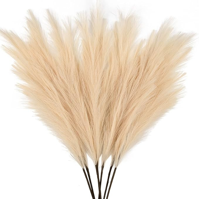 ZIFTY 7-Pcs 38"/3.1FT Faux Pampas Grass Large Tall Fluffy Artificial Fake Flower Boho Decor Bulru... | Amazon (US)