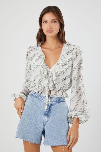 Chain Print Chiffon Top | Forever 21 (US)