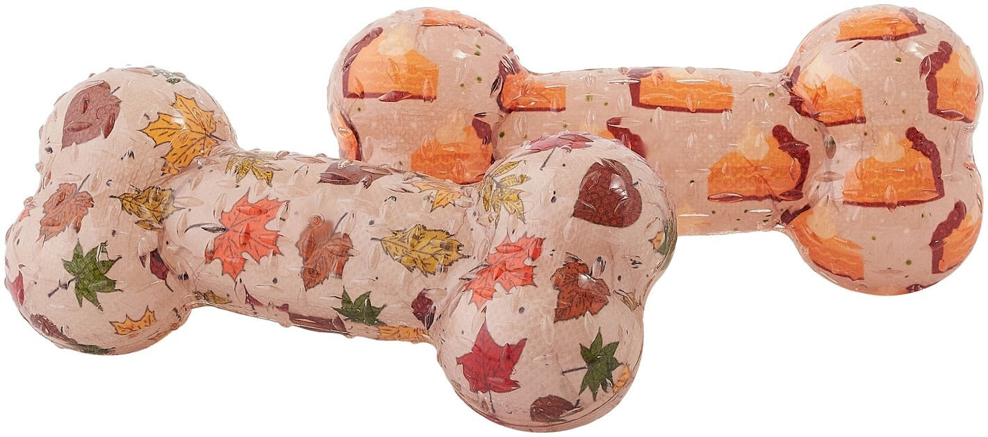 FRISCO Fall TPR Bone Squeaky Dog Toy, 2 count - Chewy.com | Chewy.com