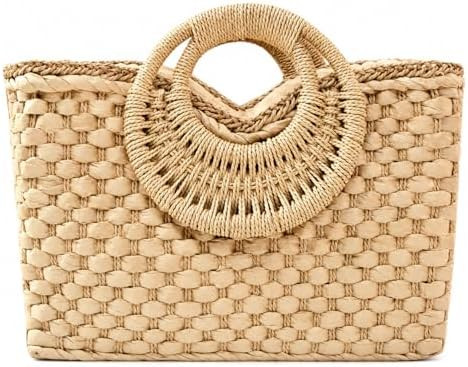 QZUnique Hand-woven Straw Bag Women Summer Beach Handbag Purse Retro Rattan Tote Clutch Travel Ba... | Amazon (CA)