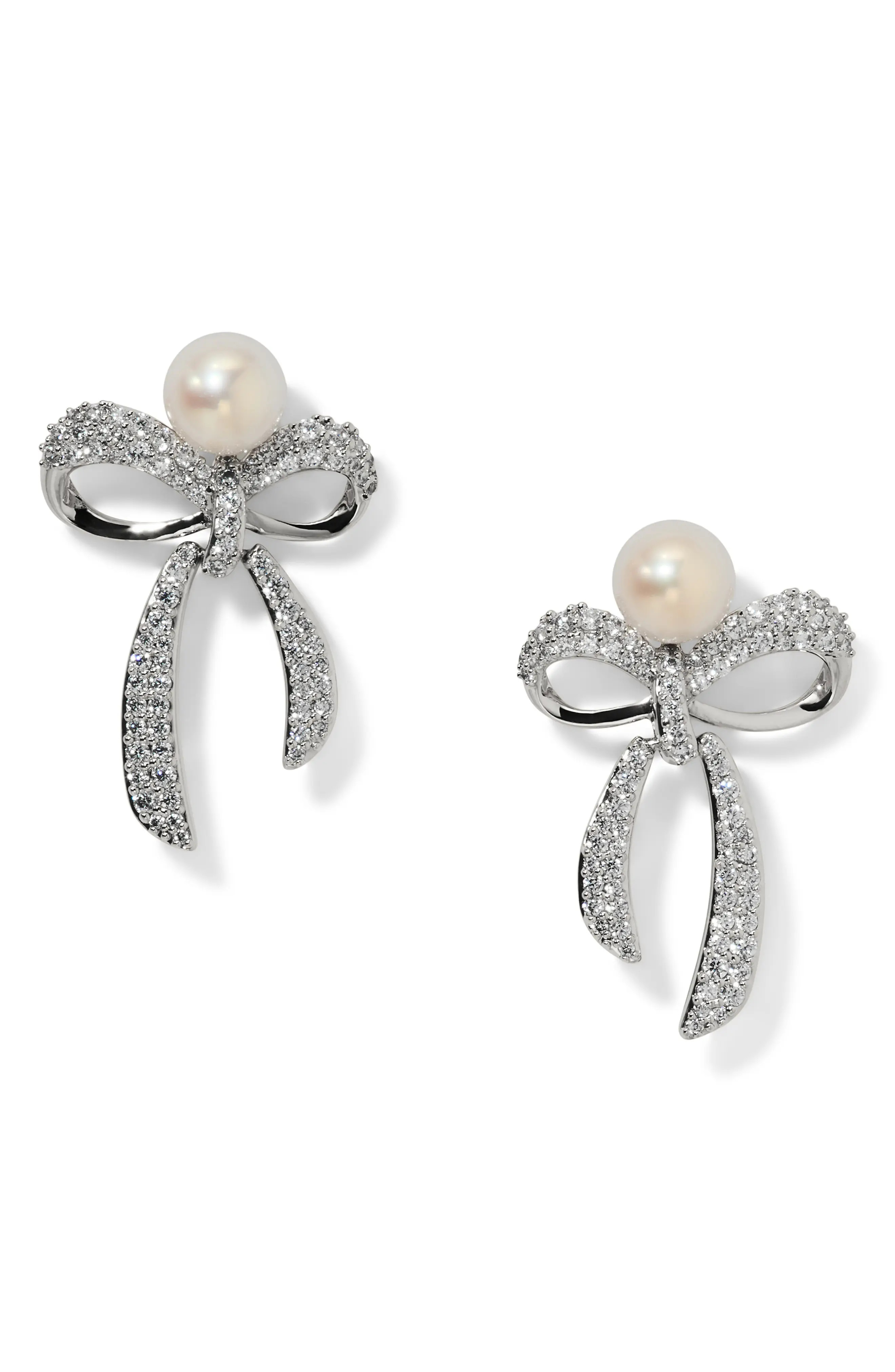 Eros Small Bow Faux Pearl Stud Earrings (Women) | Nordstrom | Nordstrom