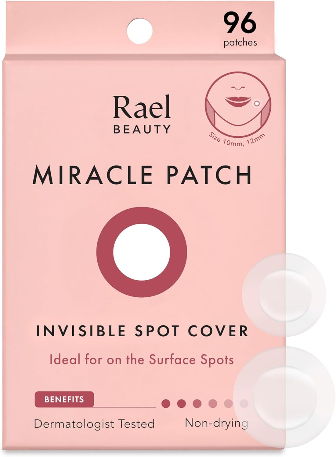 Rael Miracle Invisible Spot Cover - Absorbing Cover, Skin Care, Facial Stickers, 2 Sizes (96 Coun... | Amazon (CA)