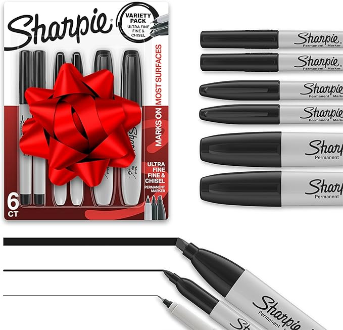 Sharpie Permanent Markers Variety Pack, Includes Chisel, Fine, and Ultra-Fine Tips, Marker Set, W... | Amazon (US)