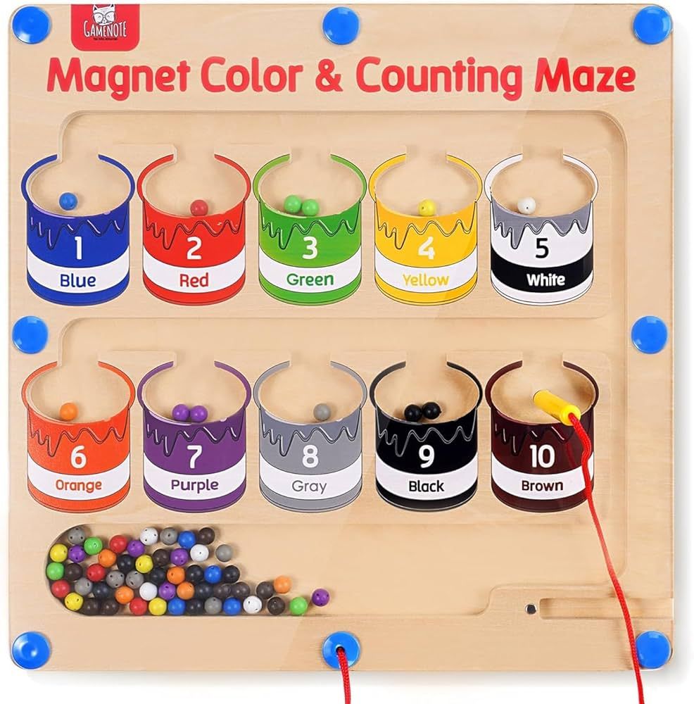 GAMENOTE Magnetic Color and Number Maze - Montessori Fine Motor Skills Toys for Boys Girls 3 4 5 ... | Amazon (US)