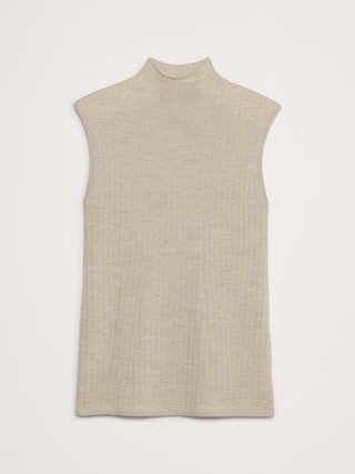 Ribbed Merino Mock-Neck Tank | Banana Republic (US)