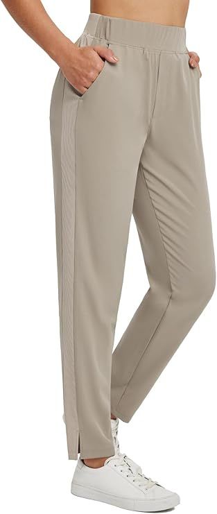 BALEAF Women's Golf Pants Travel Stretch Pants with Zipper Pockets High Waist Athletic Work Casua... | Amazon (US)