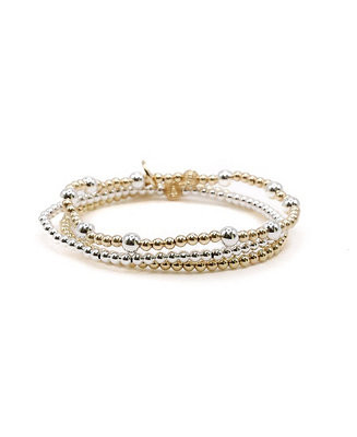 Gold Filled Ball and Sterling Silver Bracelet Stack | Macy's