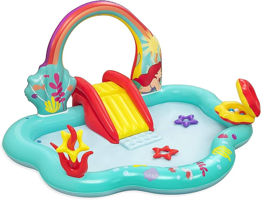 Disney Little Mermaid Inflatable Kids Water Play Center | Outdoor Summer Pool Toy for Children Ag... | Amazon (US)