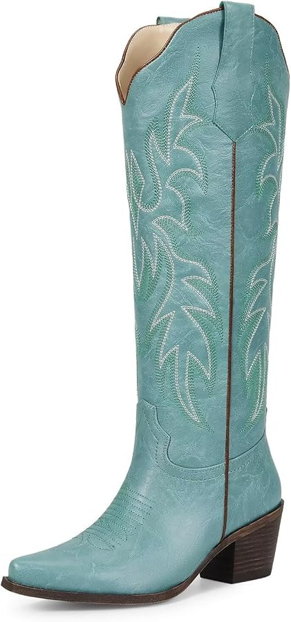 wetkiss Retro Knee High Cowboy Boots for Women, Comfortable and Stylish | Amazon (US)