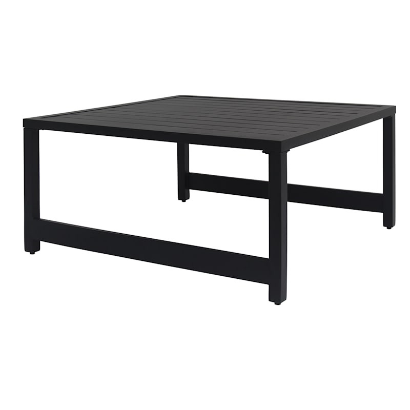 Crosby St. Soho Black Steel Slat Patio Coffee Table, 39.2" | At Home