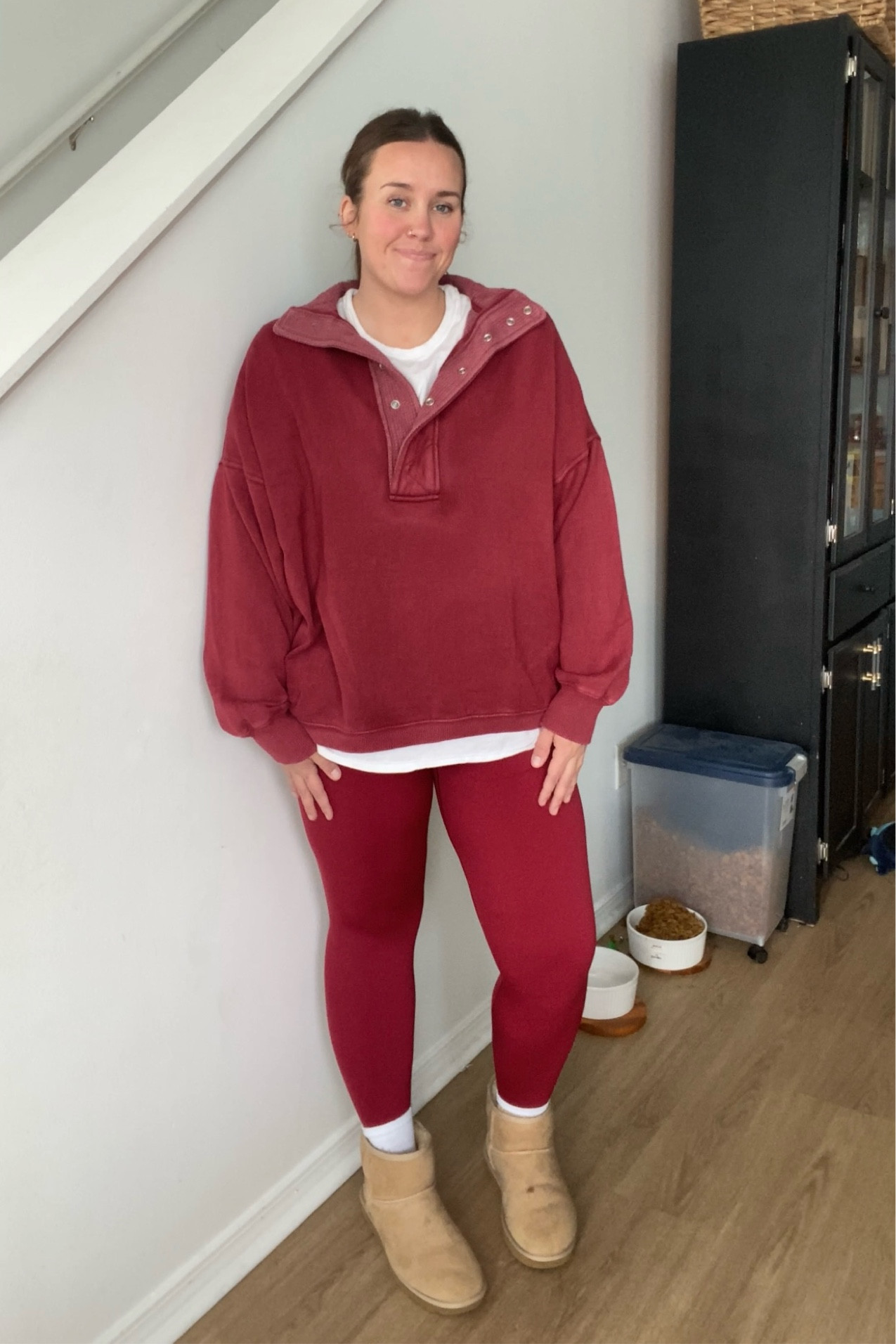 Comfy cozy midsize mom outfit. Obsessed with the burgundy color!!

#LTKSaleAlert #LTKMidsize #LTKFindsUnder50